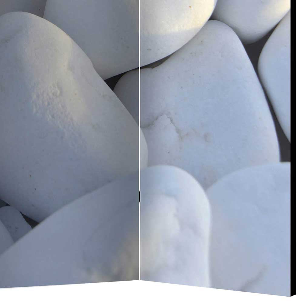 Paravent mit Fotodruck Kieselsteine Weiß Hellgrau - Cork