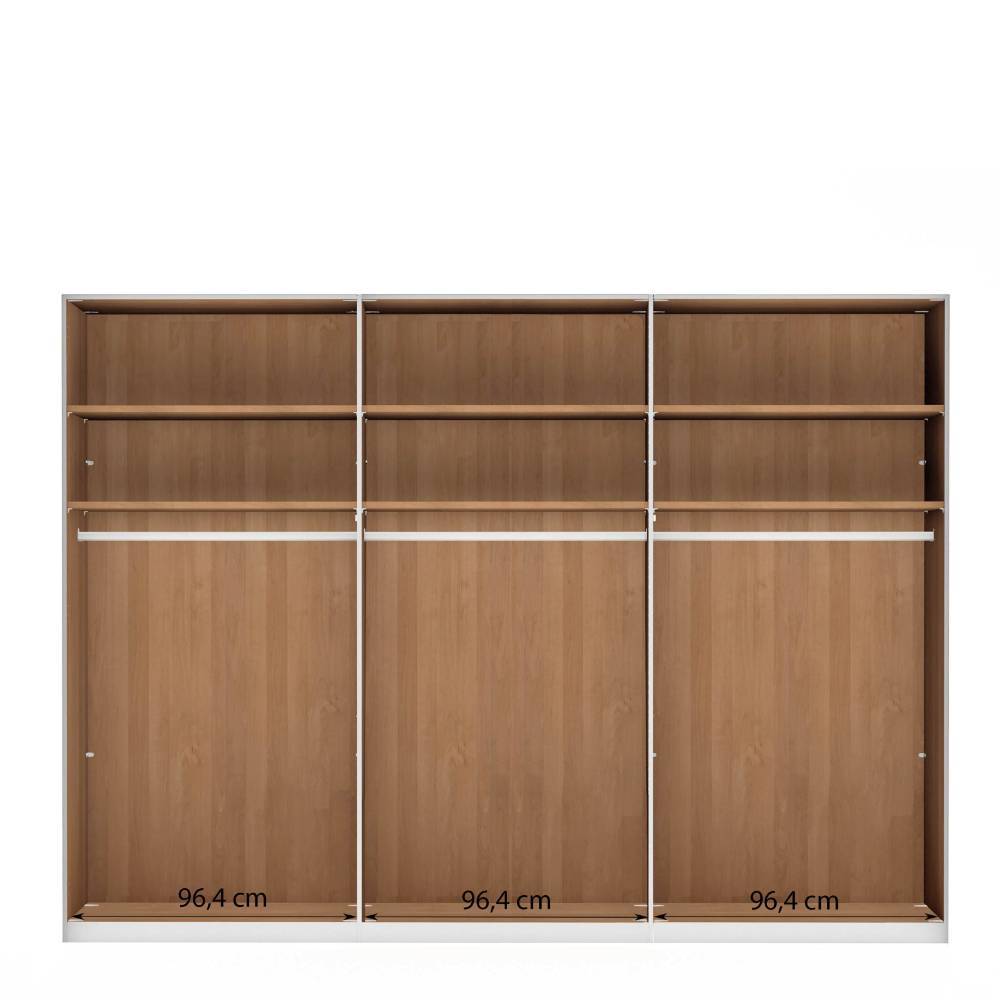 6-türiger Schlafzimmerschrank mit Glas - Vutonia