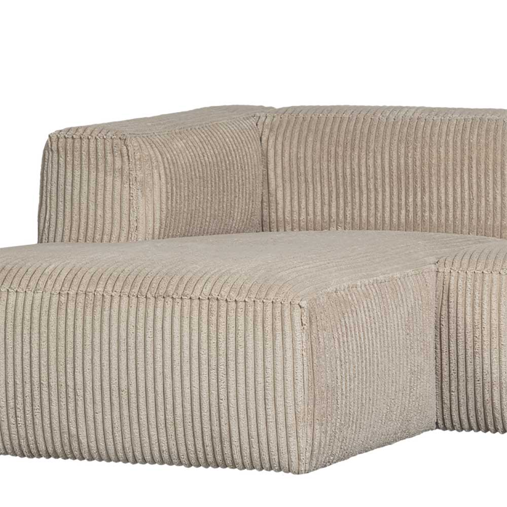 Ecksofa in Beige Ribcord - Fanandro