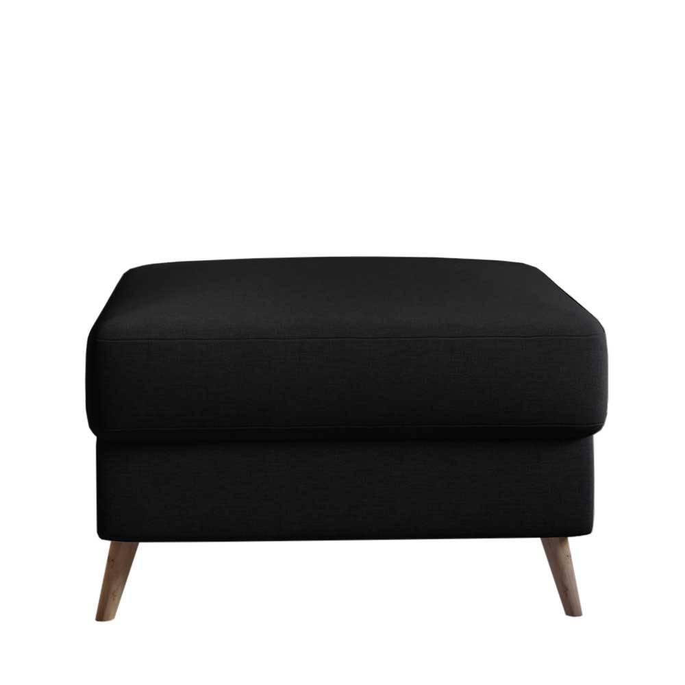 Quadratischer Hocker in Schwarzbraun Stoff - Brain