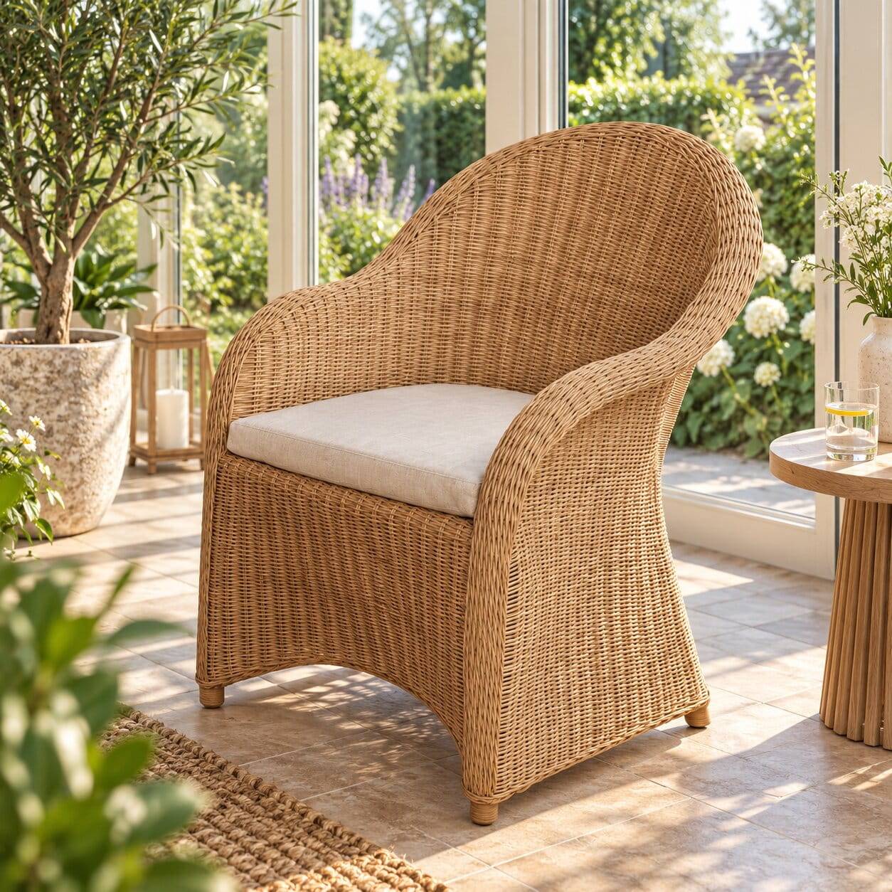 Esszimmersessel Classico aus Rattan