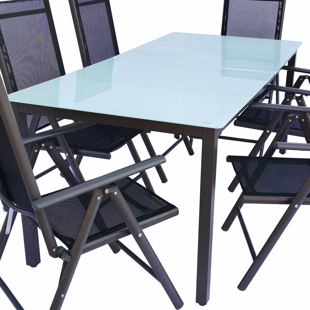 Tisch mit Klappstühlen für den Garten - Anlina (siebenteilig)