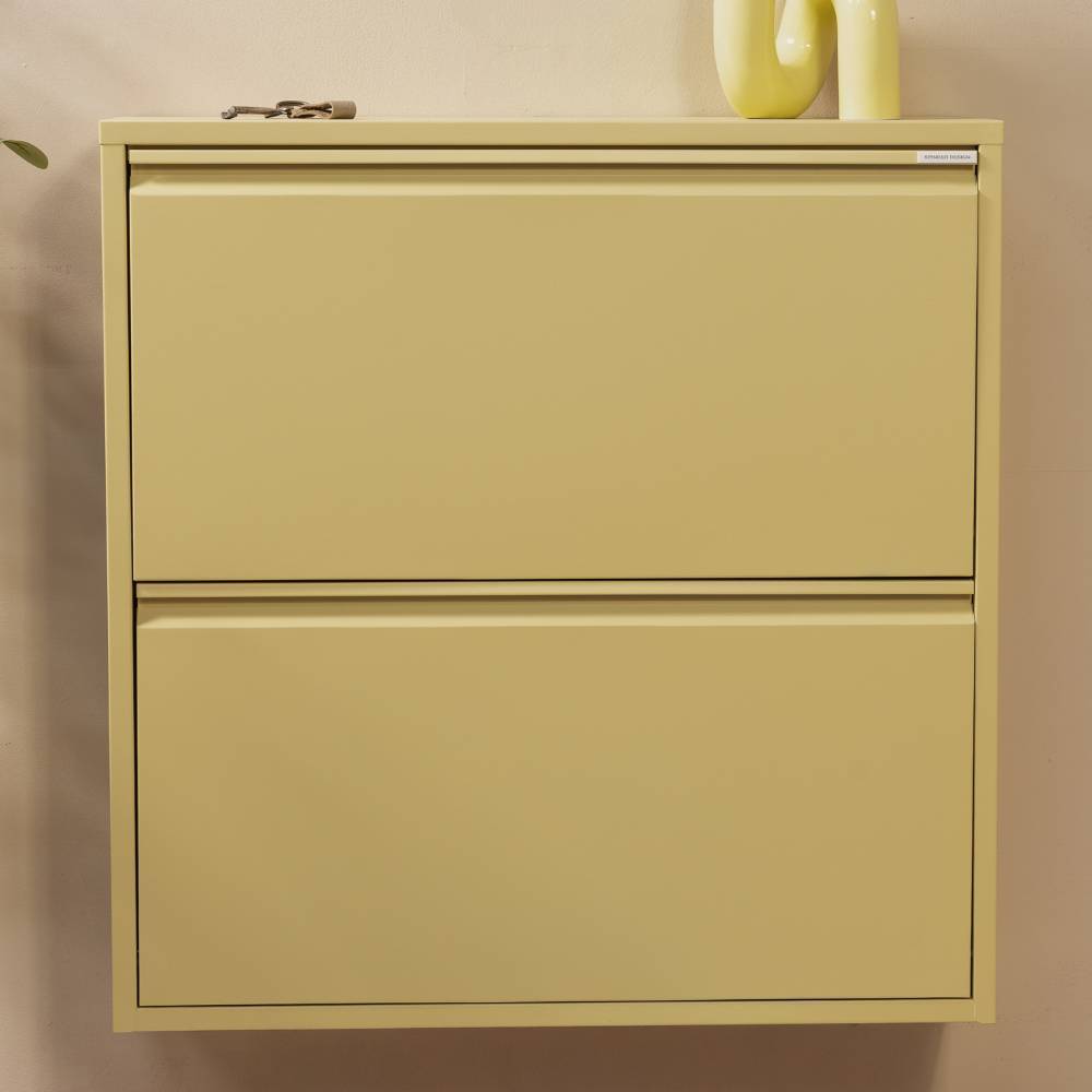 2-Klappen-Schuhschrank in Gelb - Rupicon