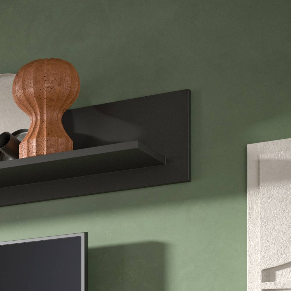 Wohnzimmer Wandboard in Mattgrau - Adrionata