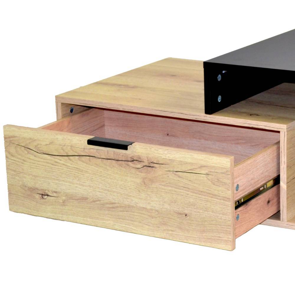 Design-Couchtisch in Eiche Dekor und Schwarz - Lanta
