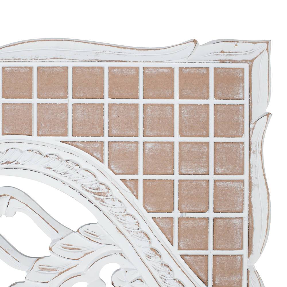 MDF Wandpaneel in White Wash mit Braun - Torin