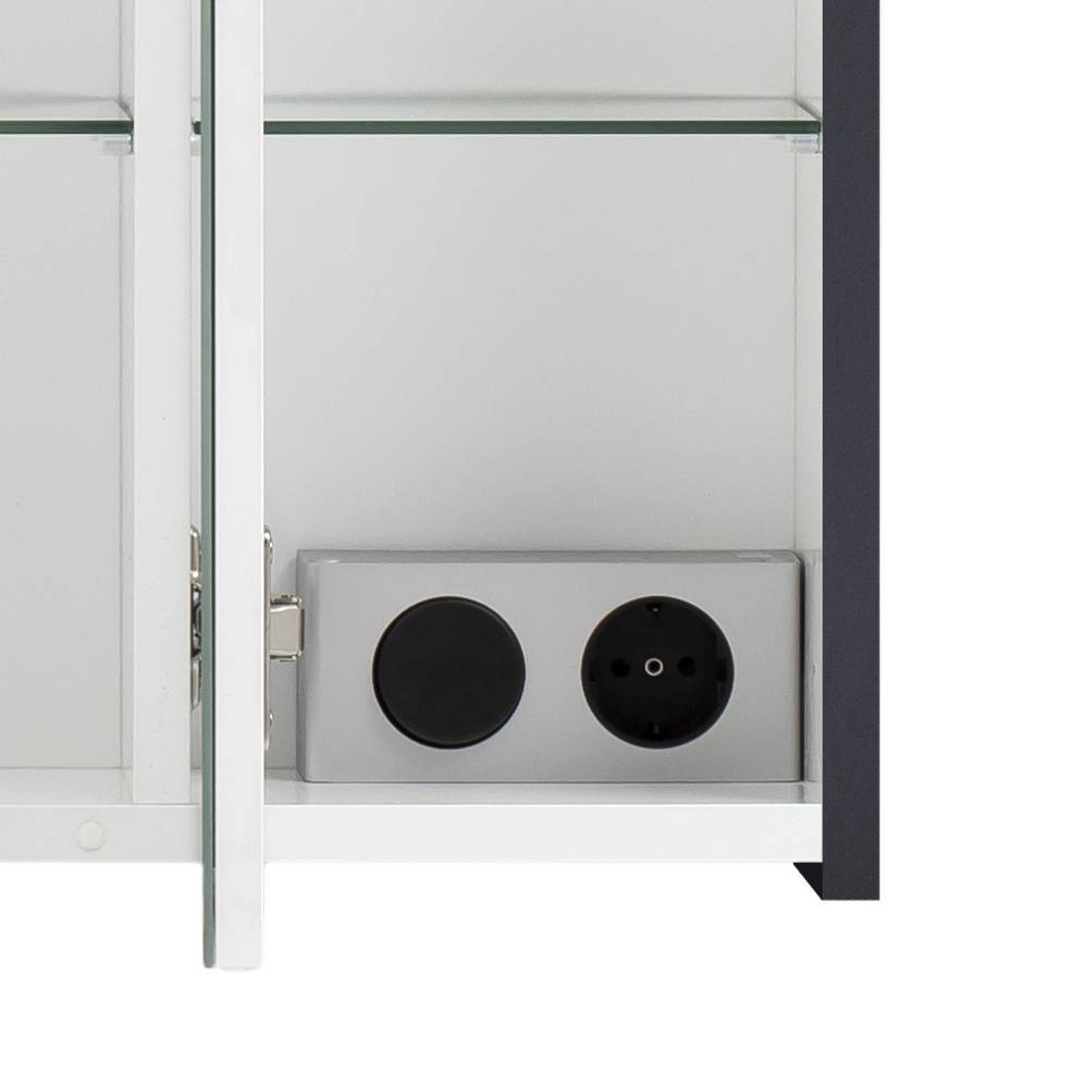 Dunkelblauer Bad-Spiegelschrank 65 cm breit - Castel