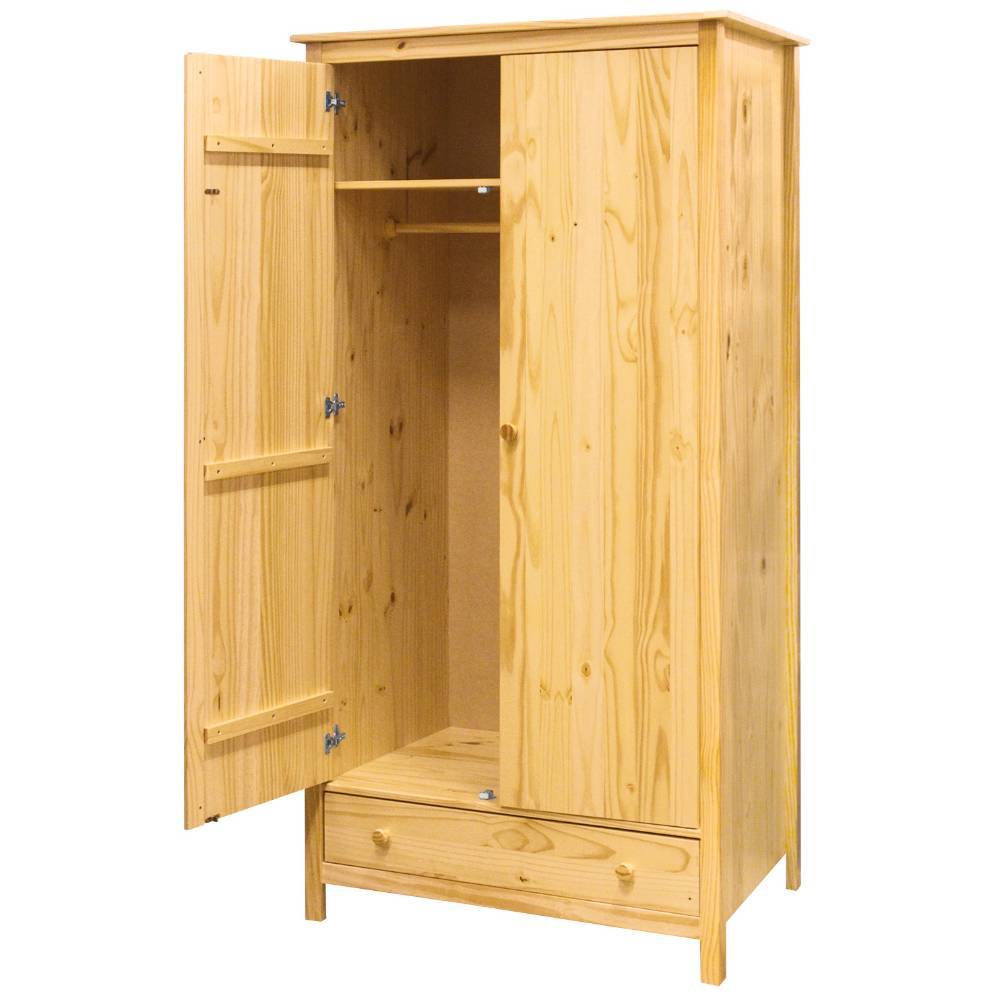 Kiefernholz Kleiderschrank in Natur - Ekorena