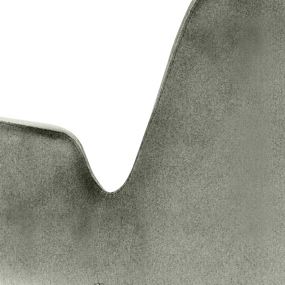 Armlehnenstuhl aus Webstoff in Grau meliert - Filmanu