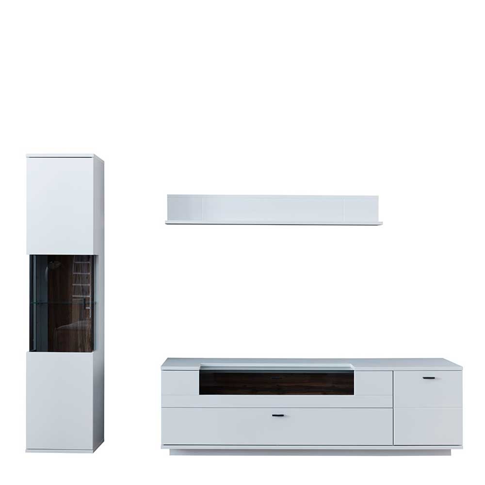 TV Lowboard & Vitrine & Wandboard Set - Apulco (dreiteilig)