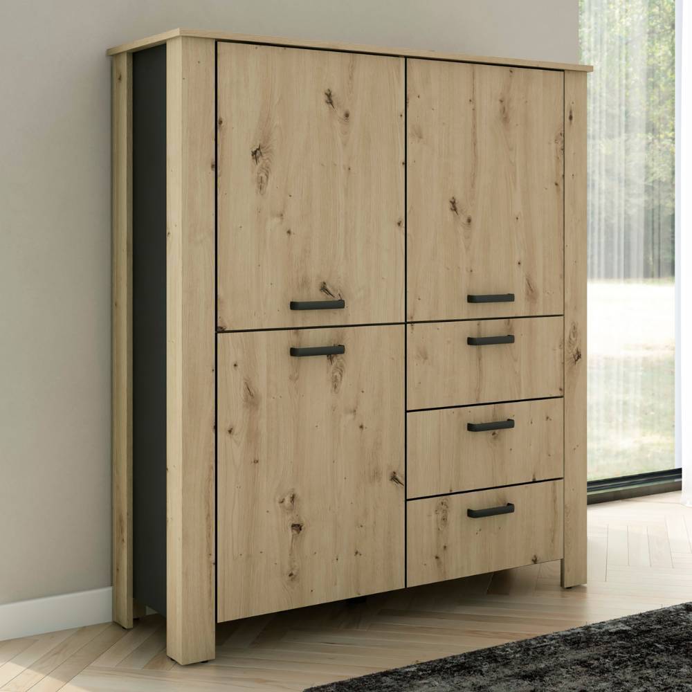 Highboard in Wildeichefarben - Monte