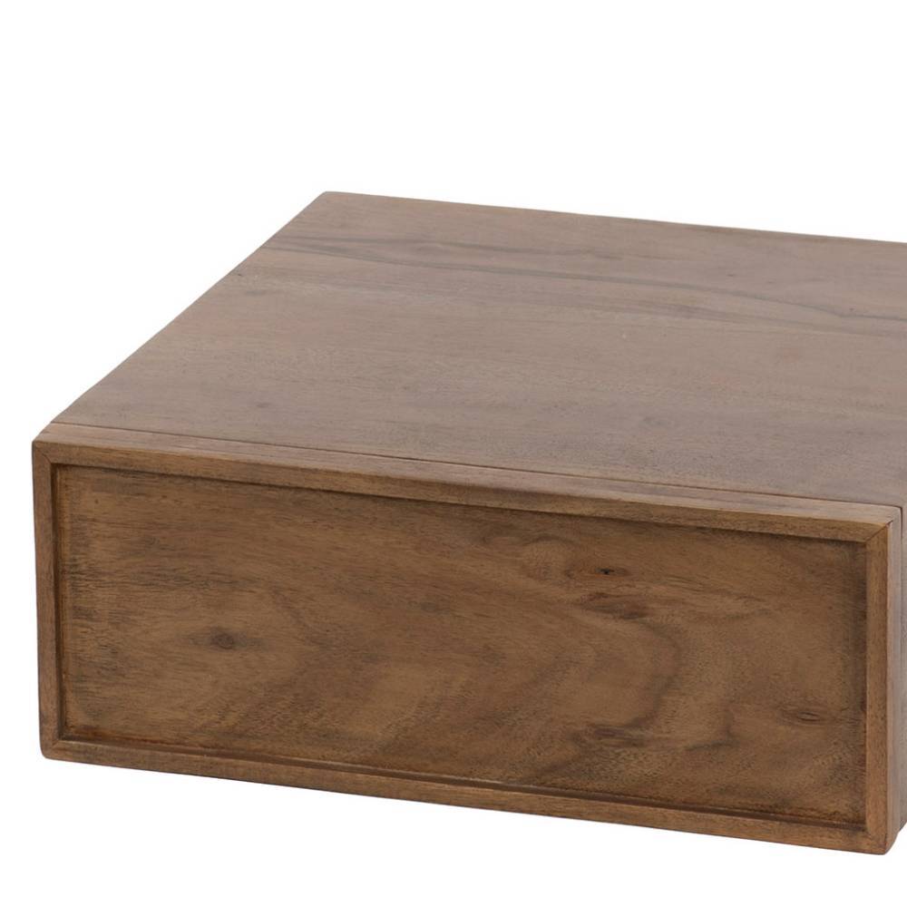Hängende Massivholz-Nachtkonsolen in Braun - Ginhopa (2er Set)