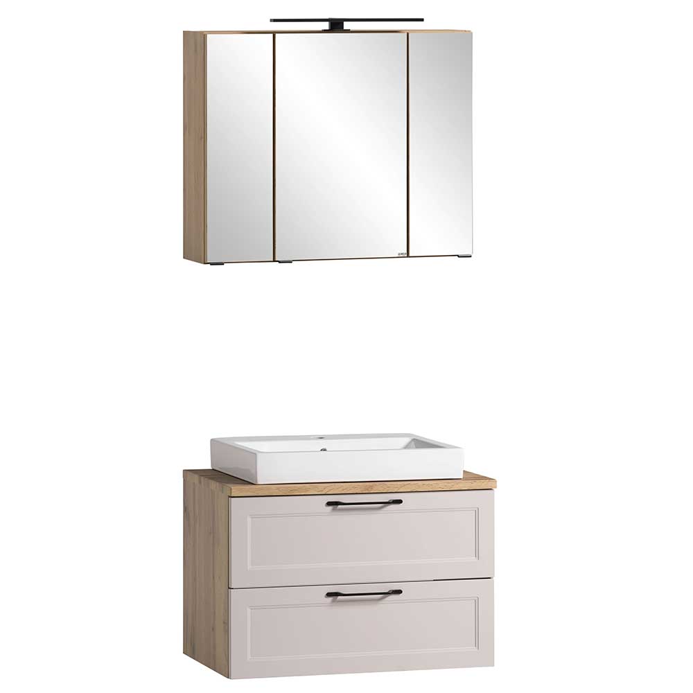 Waschkonsole und Spiegelschrank Set - Trioto (zweiteilig)