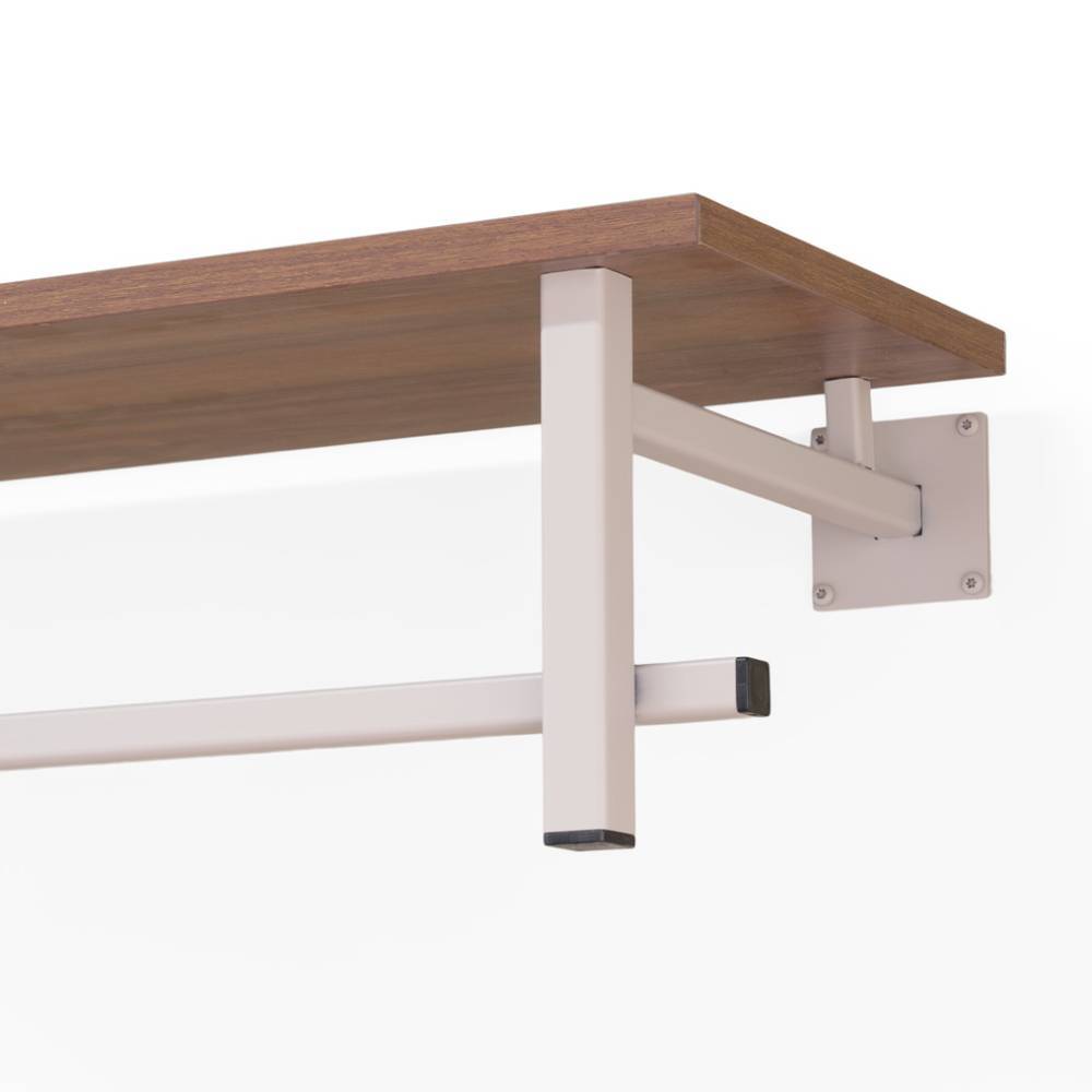 Hängegarderobe in Taupe und Walnuss Optik - Rumion