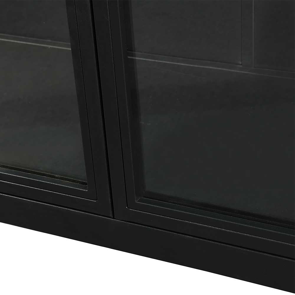139x90x40 Türen-Kommode Vitrine aus Glas & Metall - Ricona