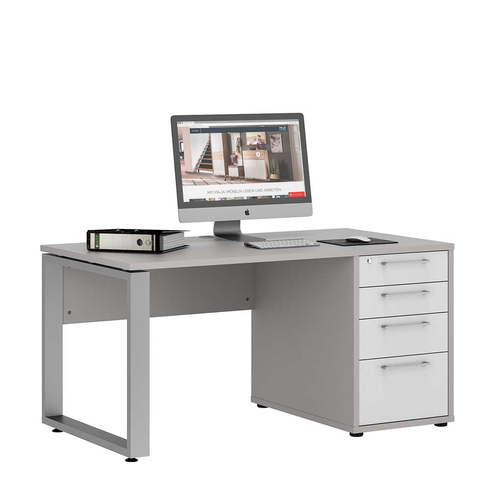 150x80 Büro Schreibtisch mit Kabeldurchlass - Emeziano