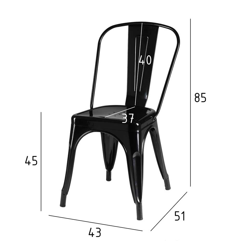 Design Esstischstuhl aus Stahl - Mapony (4er Set)