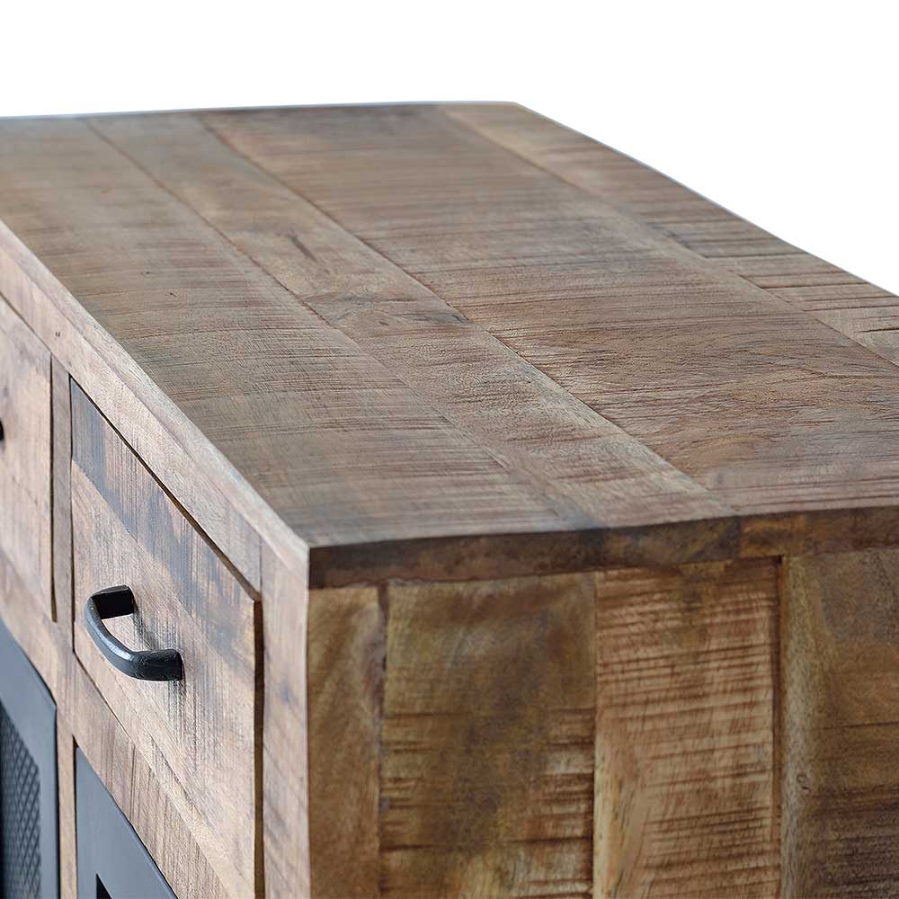 Industrial Kombi-Kommode auf Metall-Rädern - Thiano