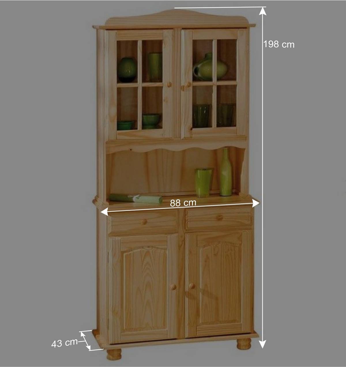 Vitrinenschrank Nabrosia im Landhausstil