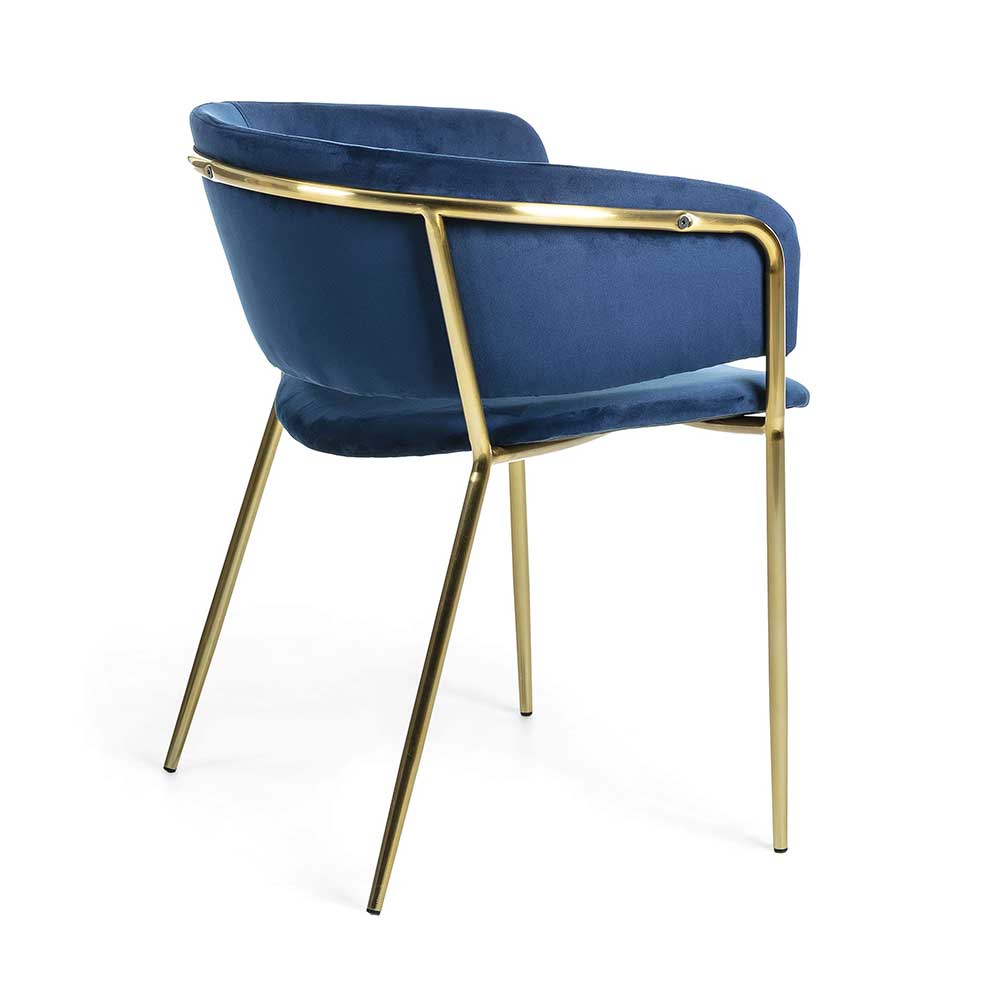 Elegante Stühle in Blau & Gold - Madison (2er Set)