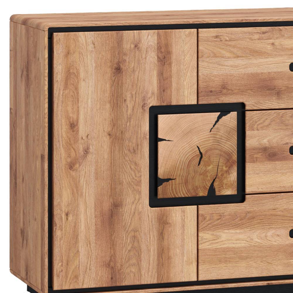 Sideboard in Wildeiche mit Schwarz - Shipper