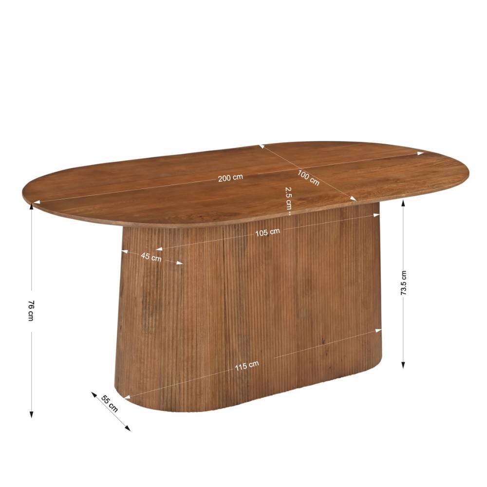 Mangoholz-Esszimmertisch in Oval - Galadira