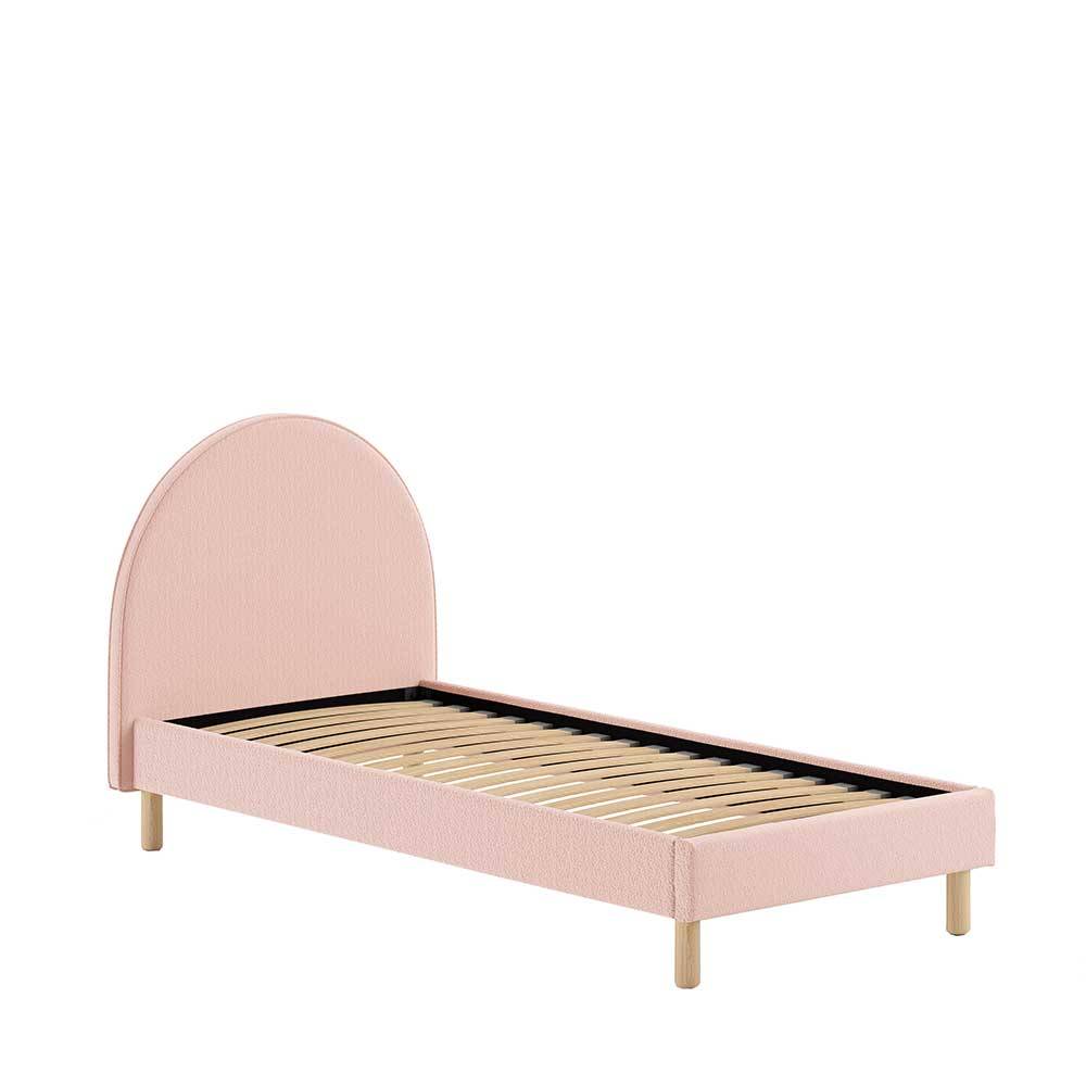 Boucle Einzelbett in Rosa mit Natur - Skylab