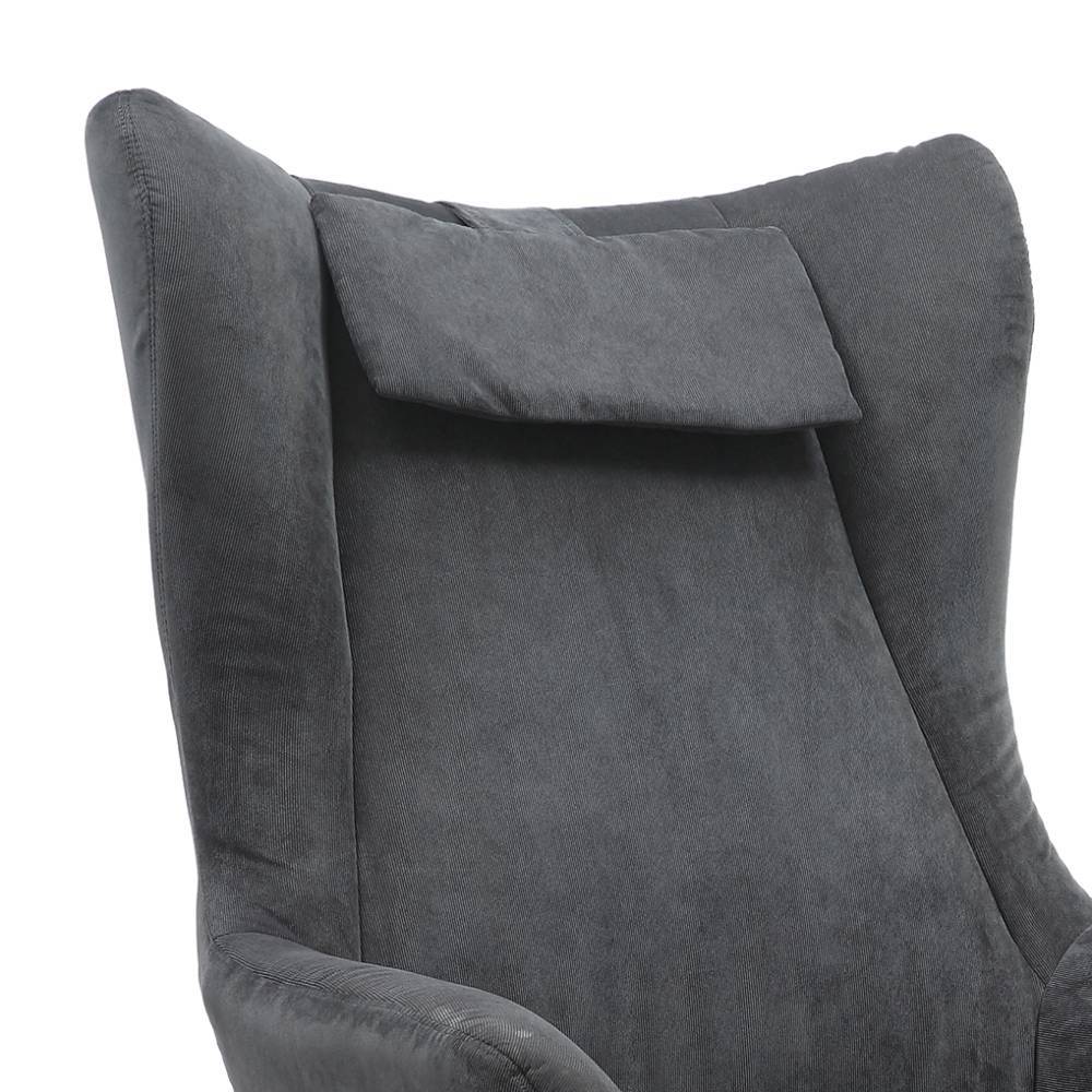 Cordsessel mit Fußhocker im Set - Esmeraldu (zweiteilig)