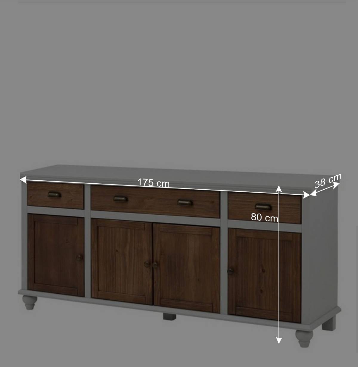 Landhaus Sideboard in Holz Braun - Veproma