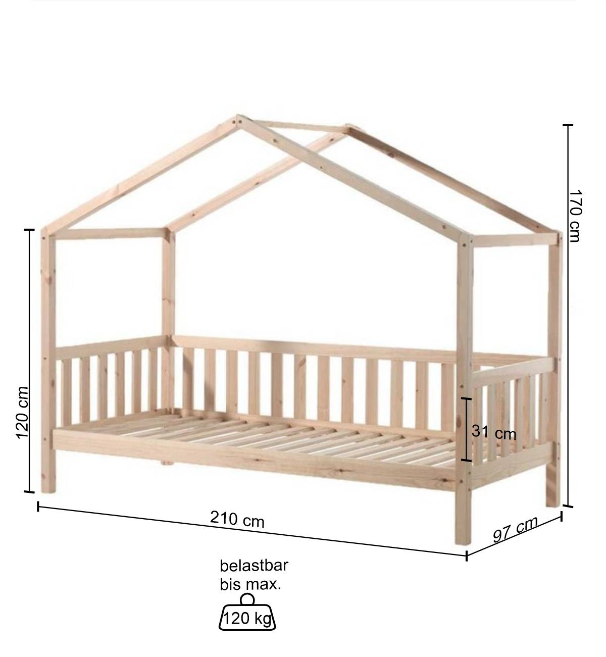 Hausbett mit Himmel für Mädchen - Demy