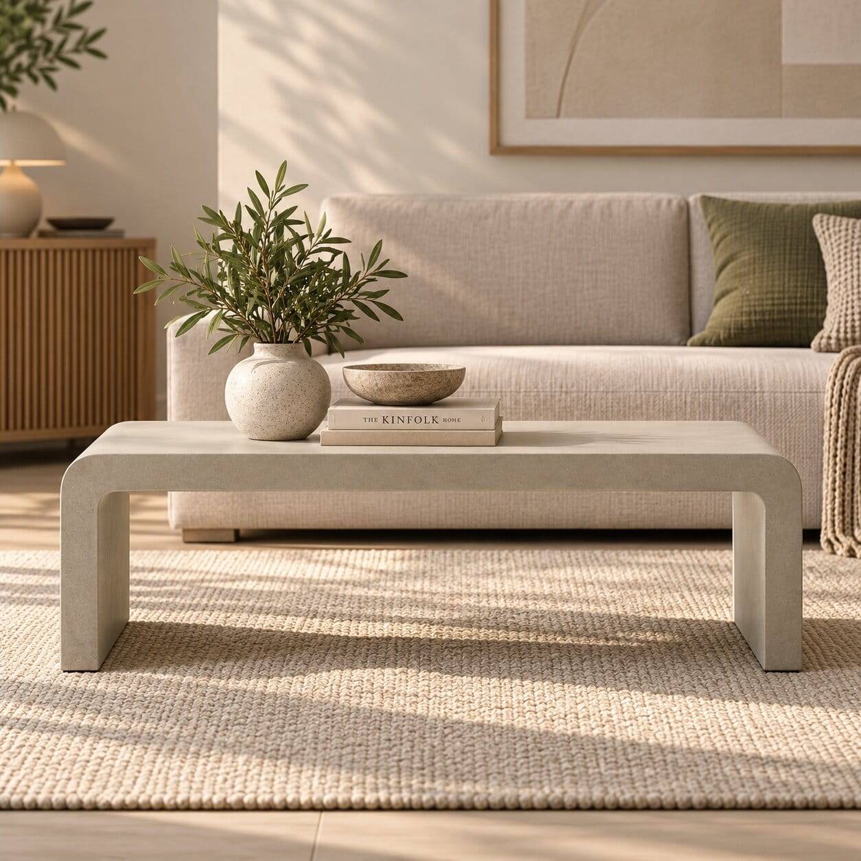 Design Couchtisch aus Faserzement - Stonya