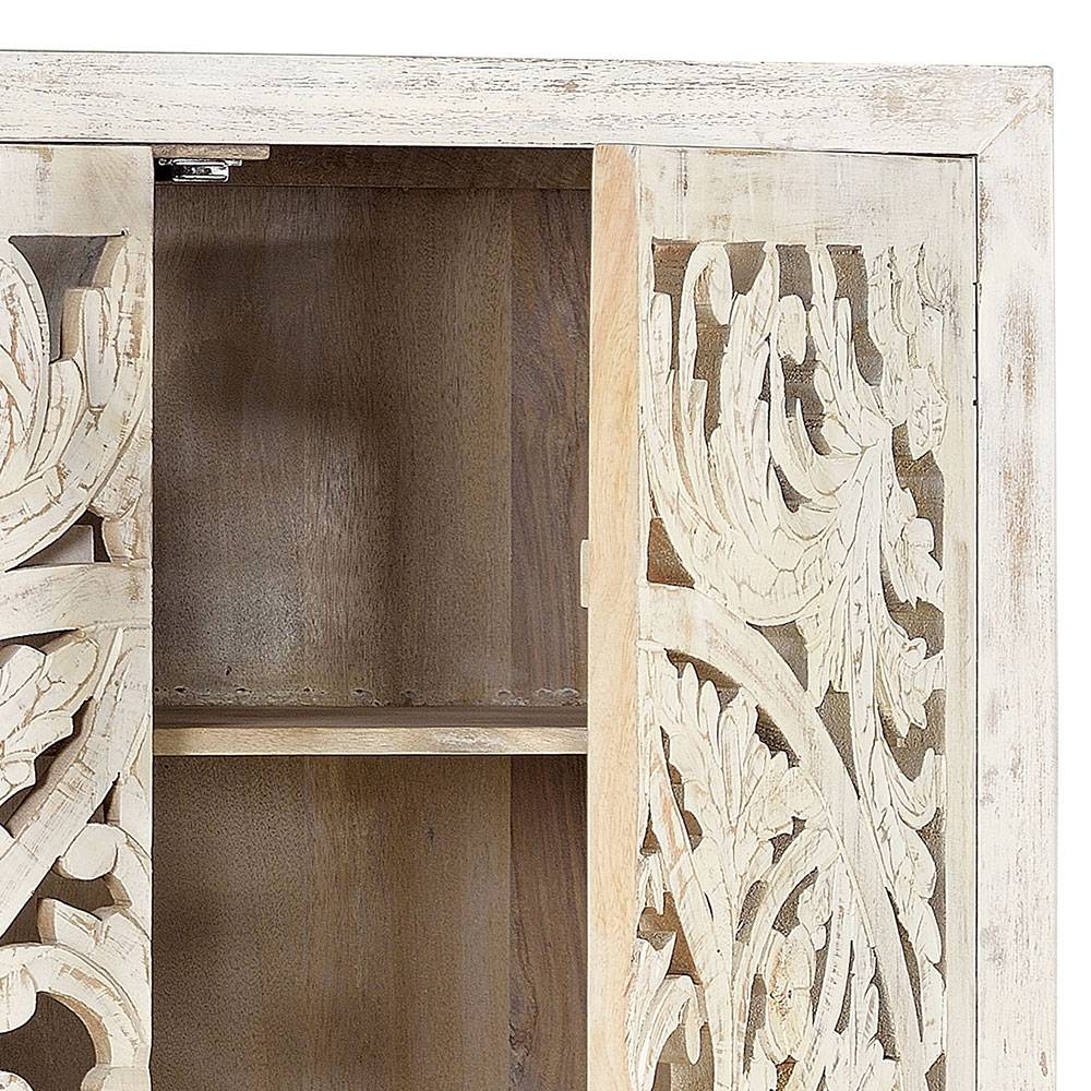 Vintage Schrank in Mangoholz White Wash - Fudorus