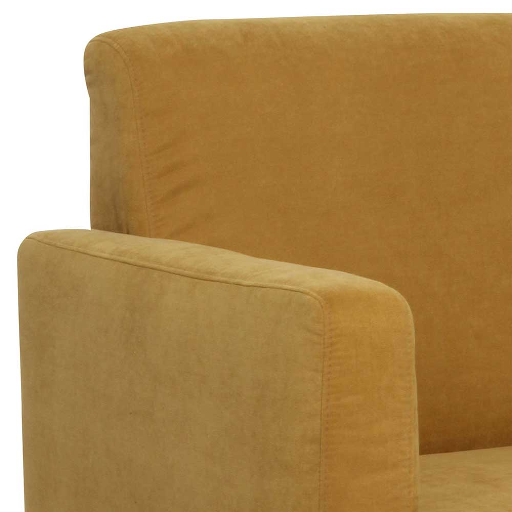 Modern-kantiger Sessel in Gelb und Buche - Crasting