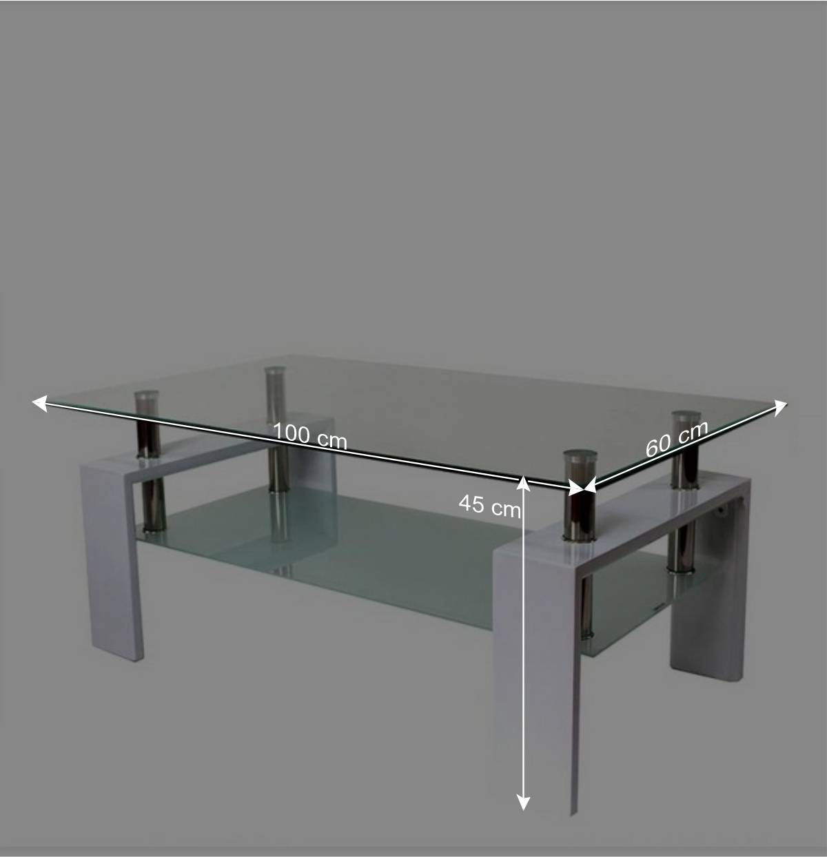 Wohnzimmer Glastisch in modernem Design 100x60 - Crimes