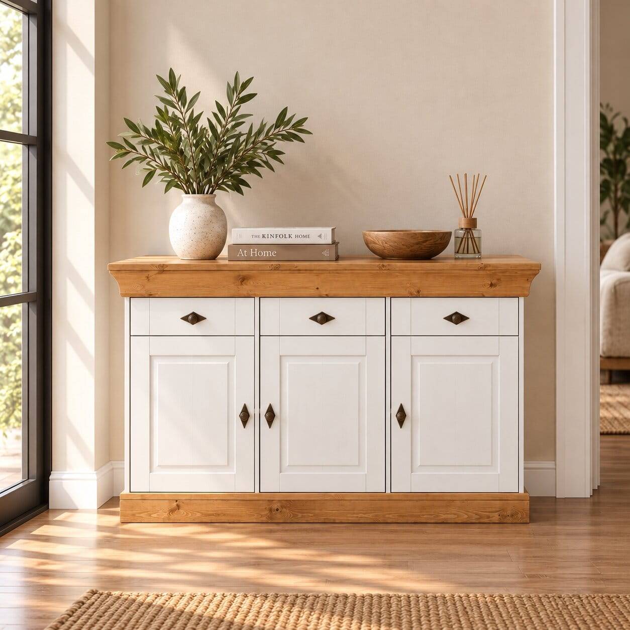 Kiefer Esszimmer Sideboard Sibiuta in Weiß