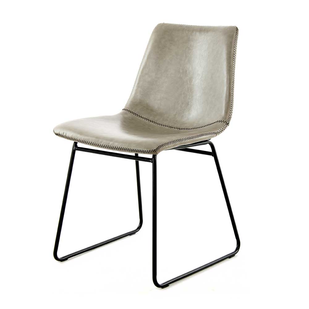 Moderner Stuhl in Grau & Schwarz - Cabilao (2er Set)