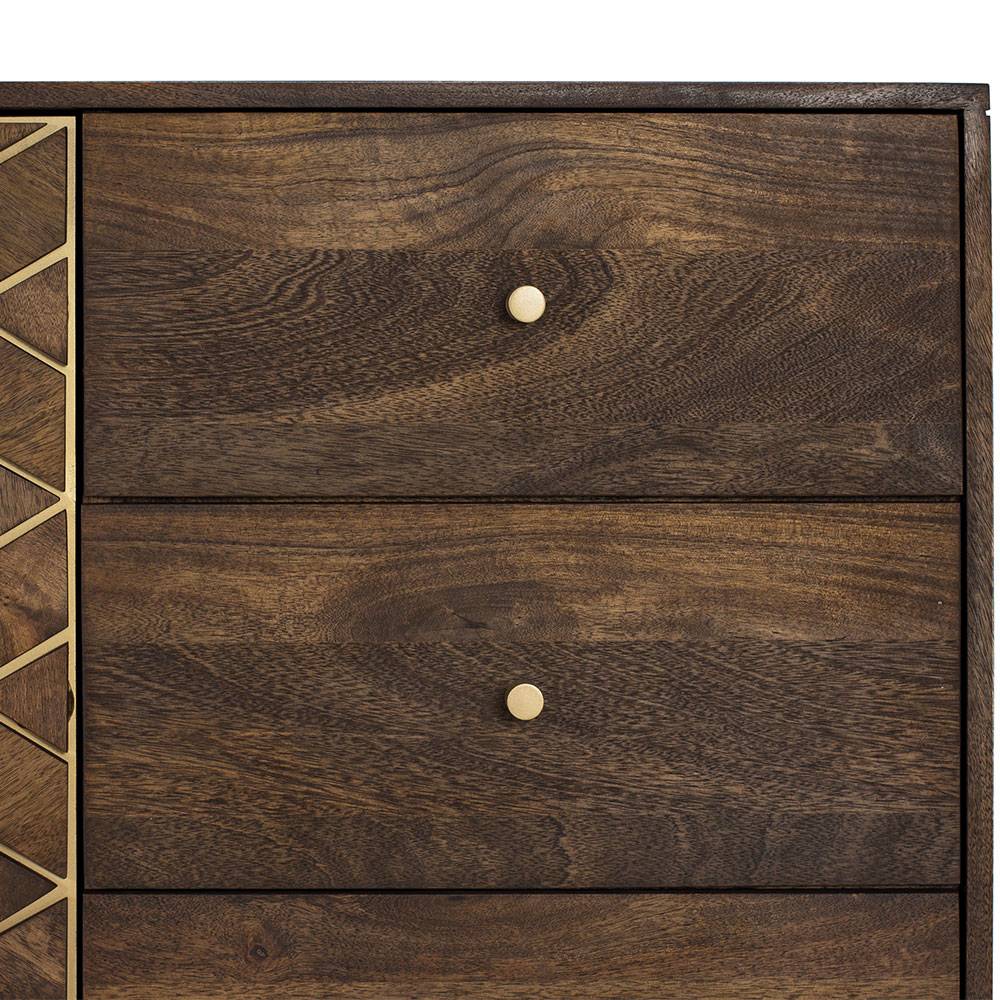 Design Kombi-Kommode in Walnuss Braun und Gold - Feregato