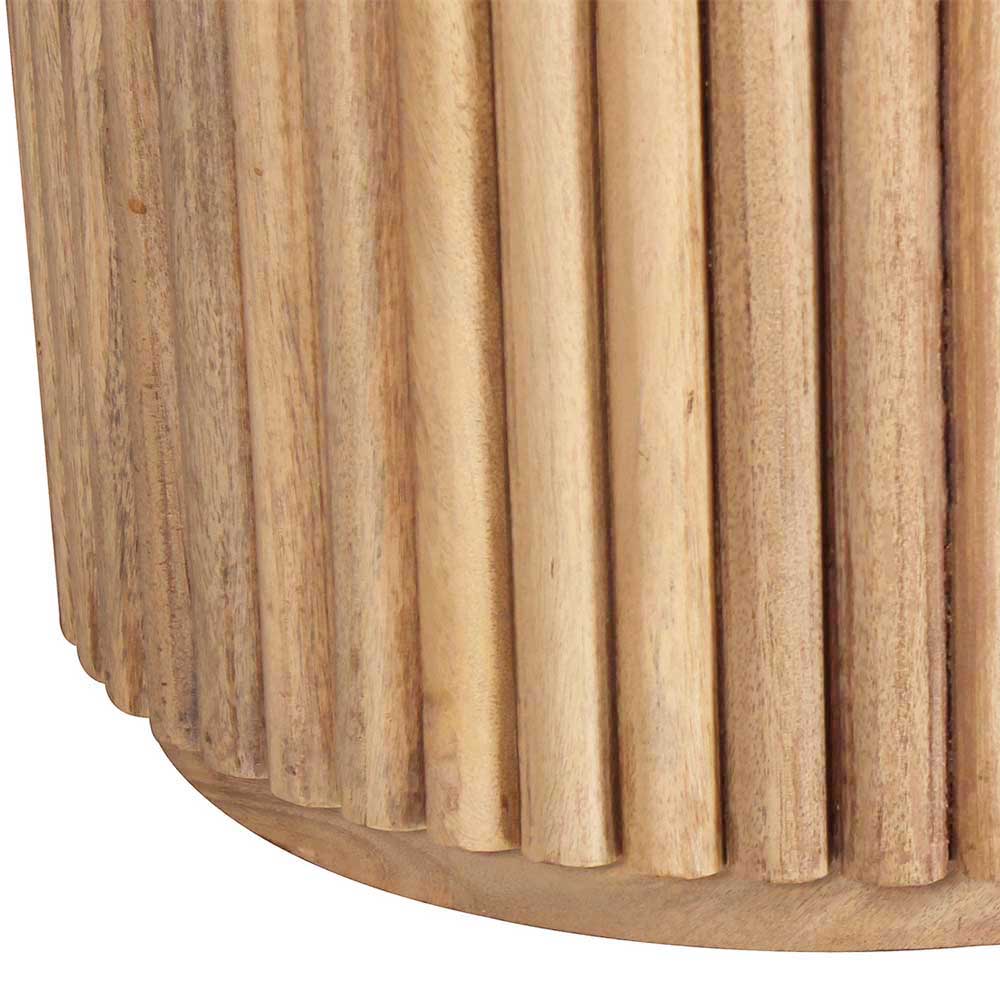 Runder Couchtisch aus Mangobaum Massivholz - Rosalia