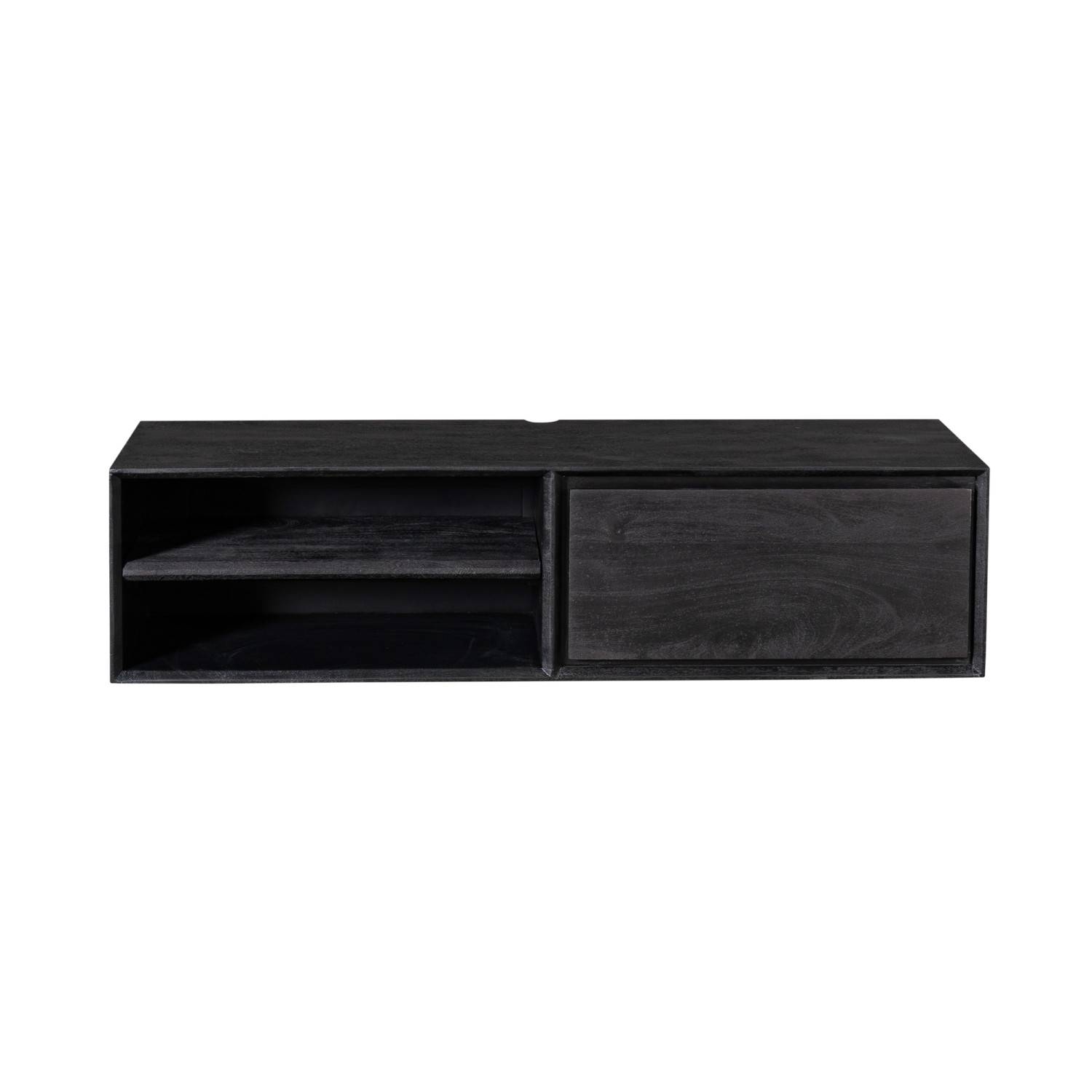Industrial TV Board schwarz mit offener Ablage und geschlossener Front f
 Wohnzimmer – Rondra