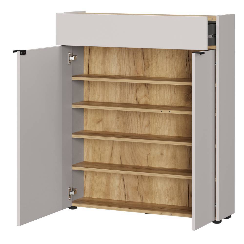Schlanker Flurschrank in Hellgrau - Adendras