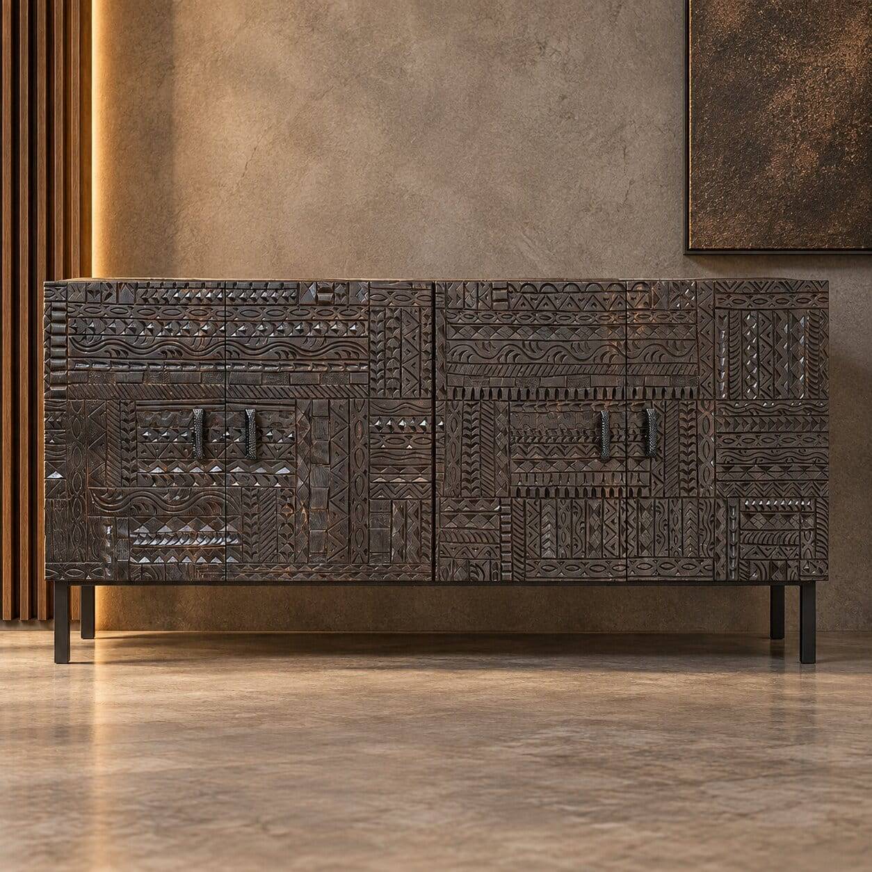 Design Sideboard in Walnuss Braun - Solu