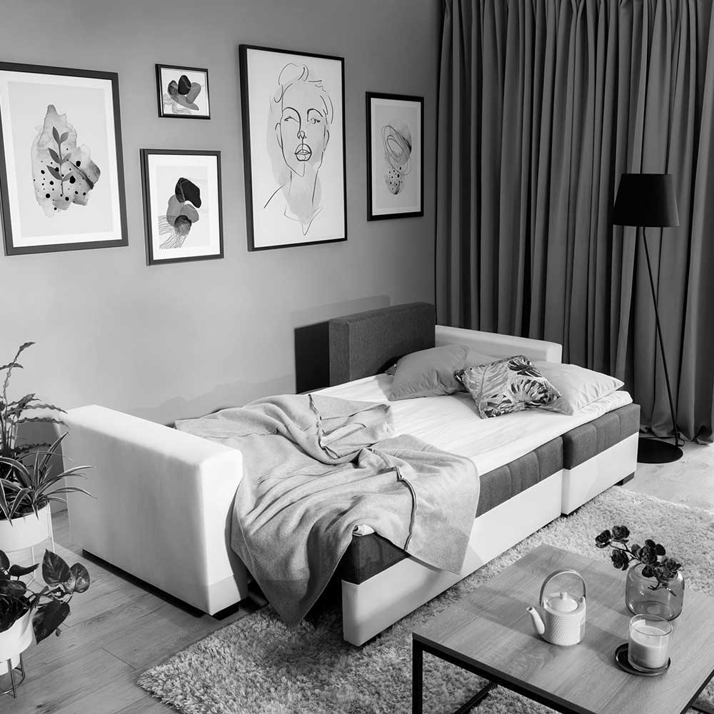 Eckschlafsofa in Bordeaux Rot Samt - Adelisa