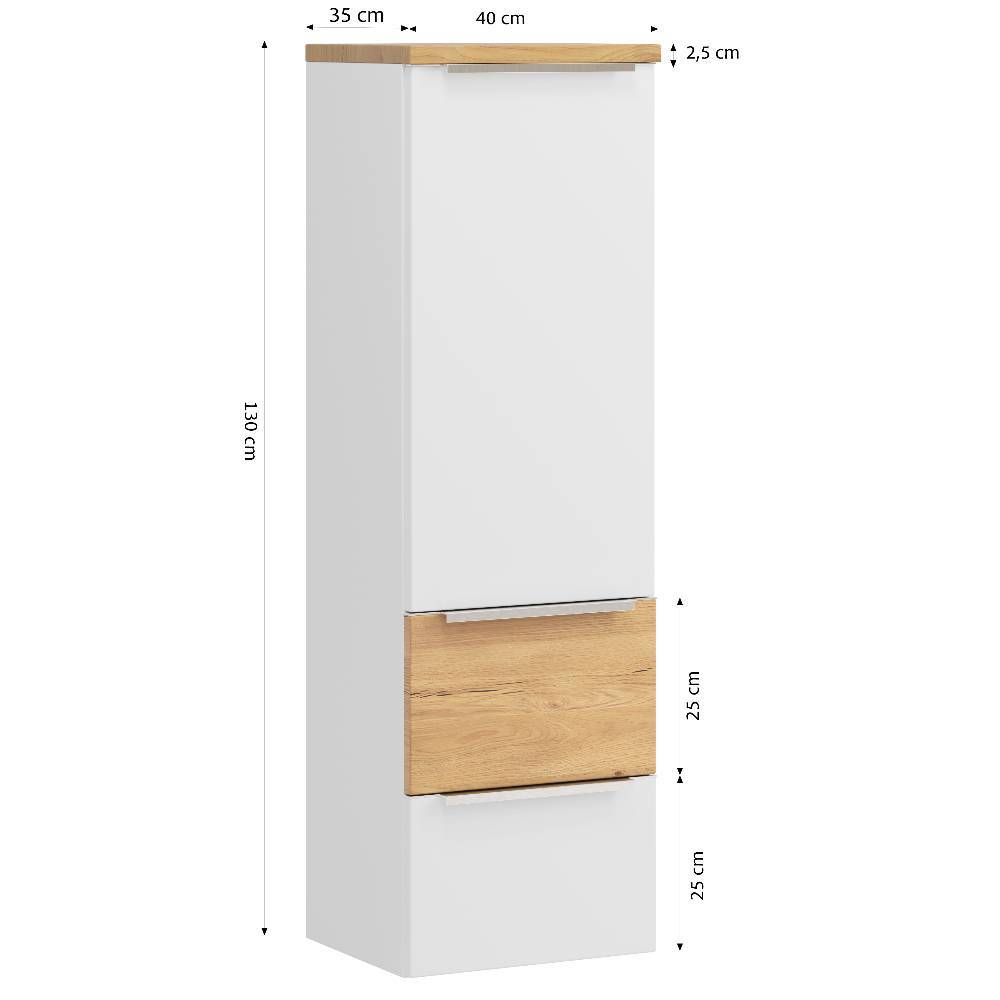Hängender Bad-Midischrank in Mattweiß - Yvonja