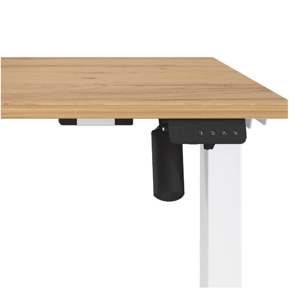 Bedienfeld für die elektrische Höhenverstellung am Steh-Sitz-Schreibtisch mit Holzplatte – Larrossa
