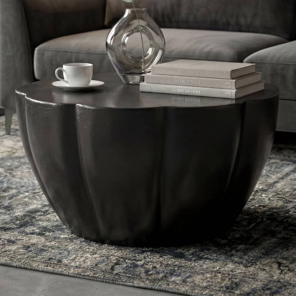 Alu Design-Couchtisch in Schwarz - Susi