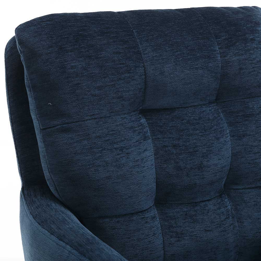 Armlehnen-Polsterstuhl in Blau Chenille - Bahma (2er Set)