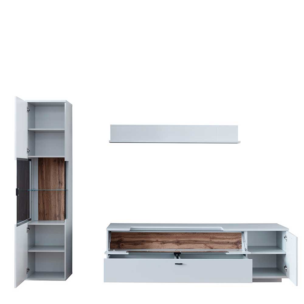 TV Lowboard & Vitrine & Wandboard Set - Apulco (dreiteilig)