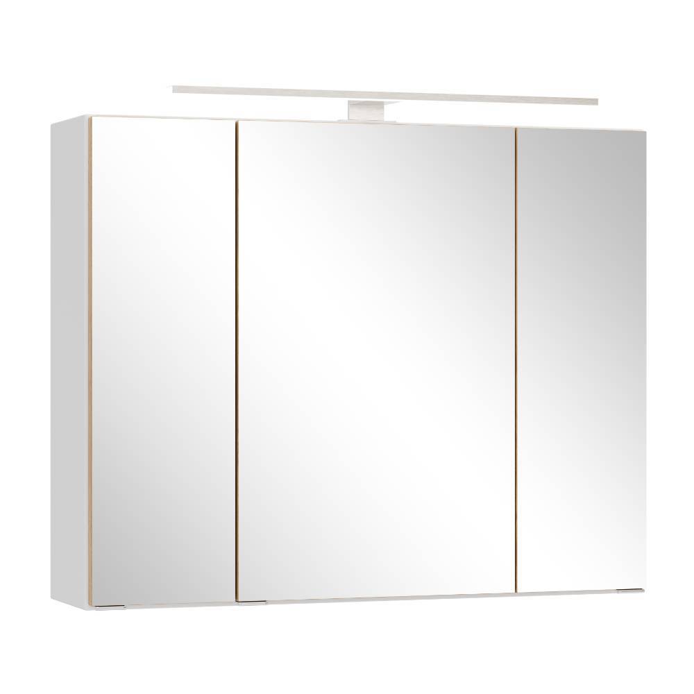 80cm Bad-Spiegelschrank in Mattweiß - Yvonja
