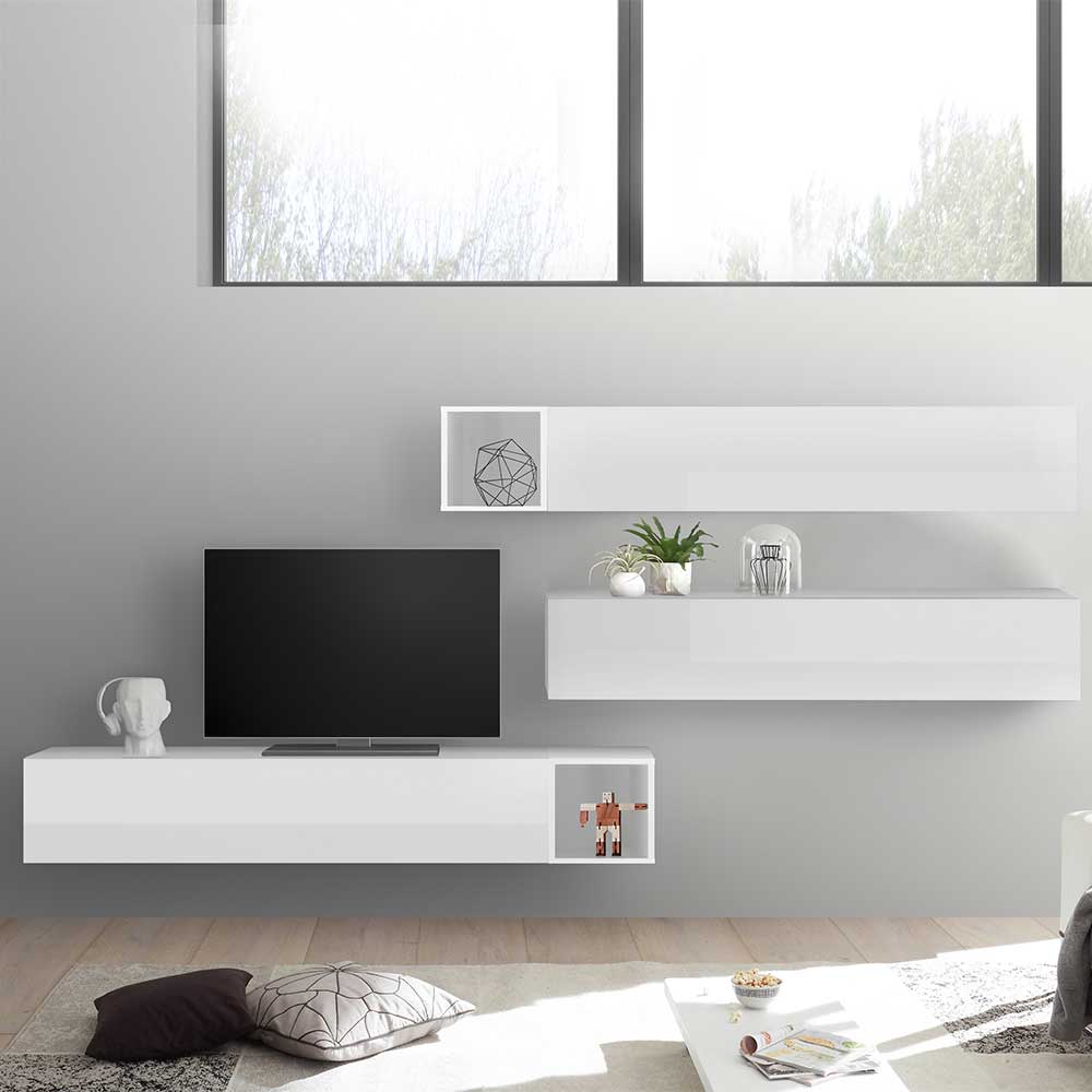 Hochglanz Wohnzimmermöbel für die Wandmontage - Polor (fünfteilig)