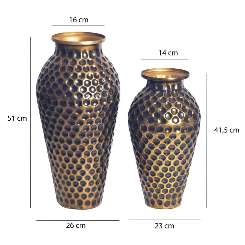 Blumenvasen Duo in Altgold - Lergavano (zweiteilig)